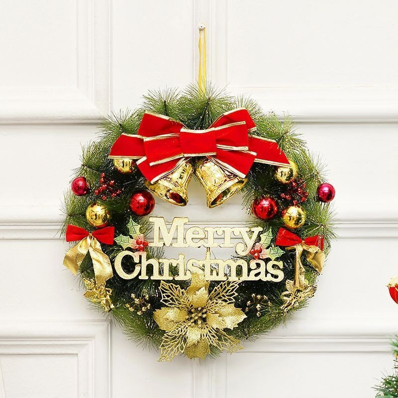 Illuminated Christmas wreath with hanging