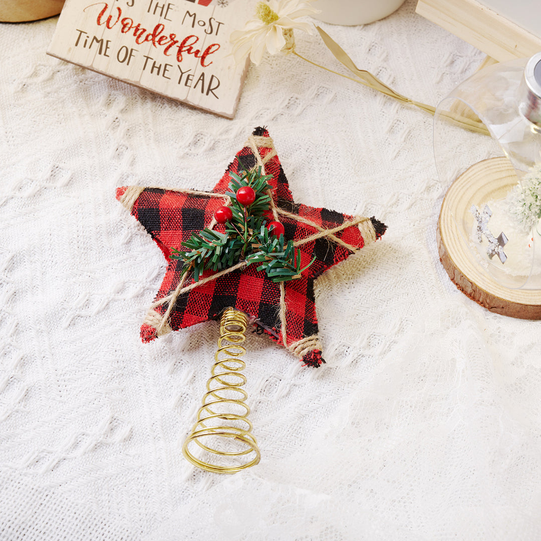Decorative Christmas tree topper made of fabric