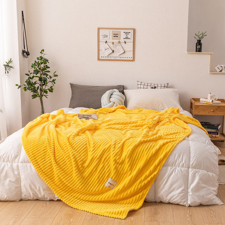 Coral fleece blanket in solid color