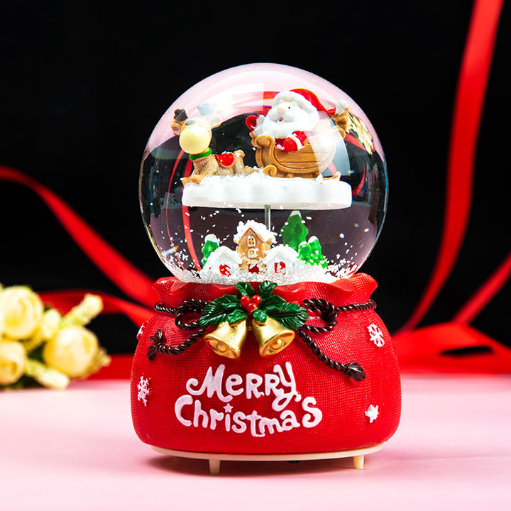 Christmas snow globe with music and light