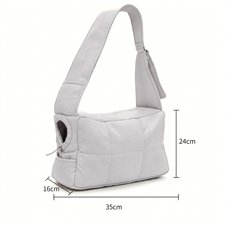 Pet shoulder bag with cartoon motif
