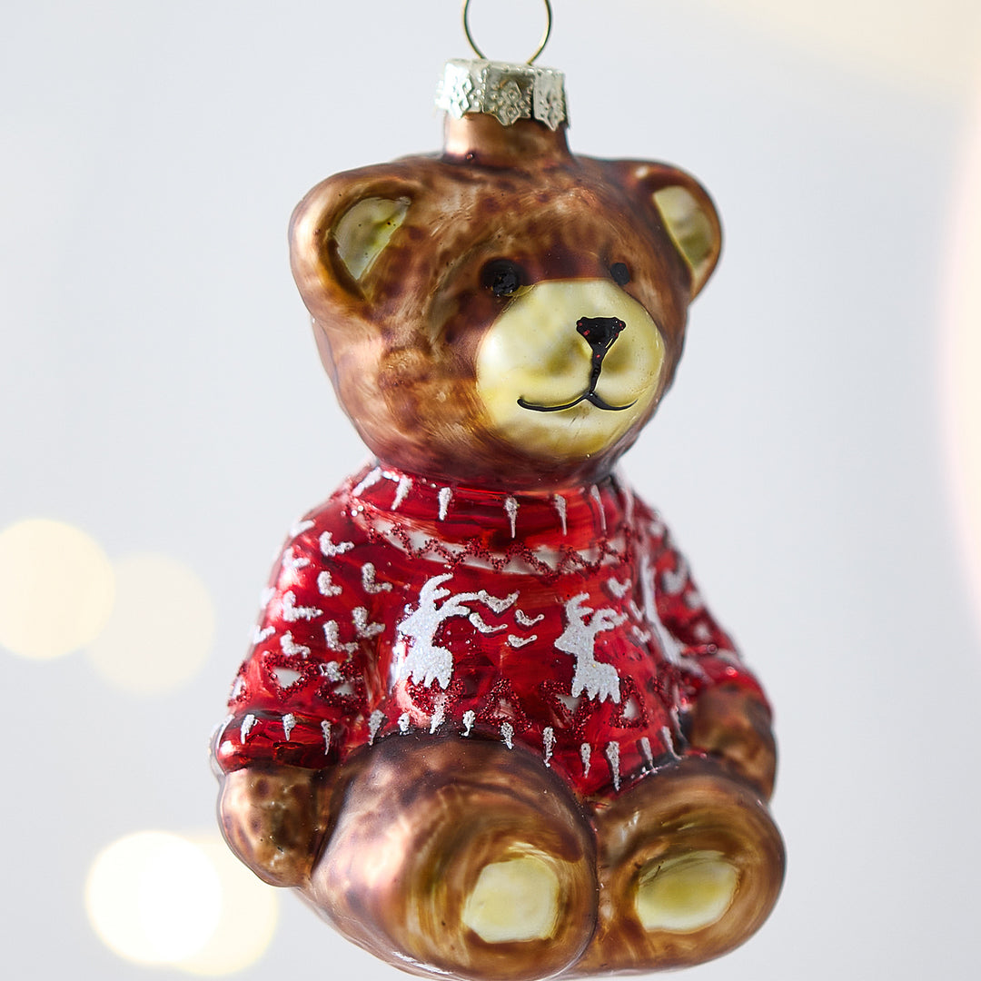 Glass Christmas tree ornaments, hand-painted, various designs