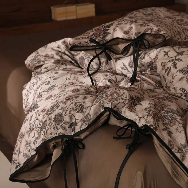 Long Staple Cotton Bedding, 4-piece, Floral Pattern