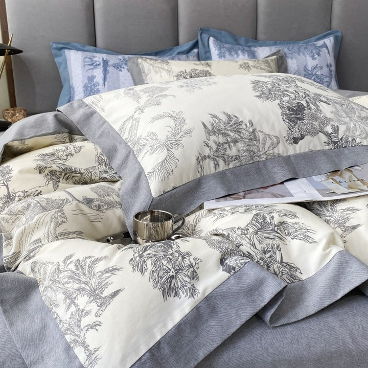 Cotton duvet cover set, brushed, European style