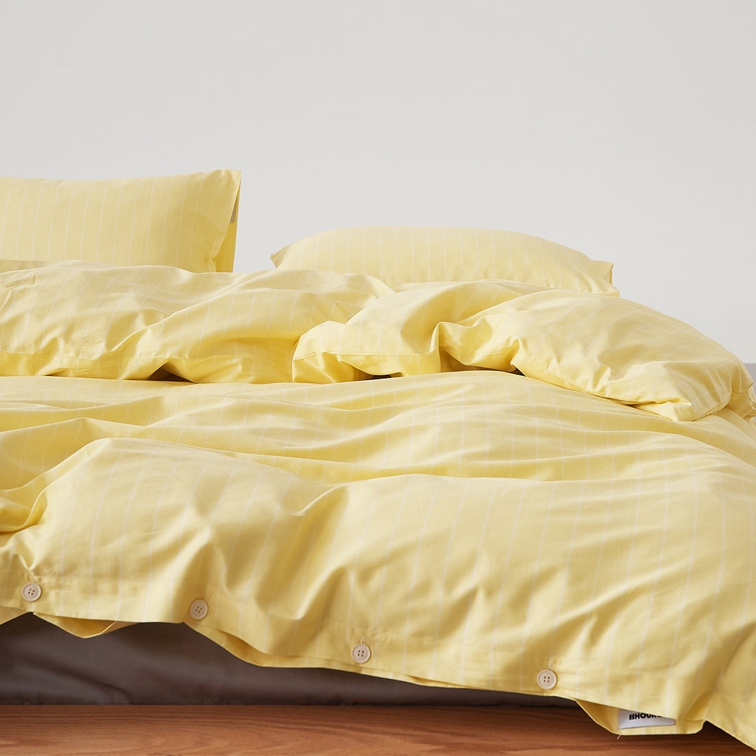 Long-staple cotton bedding, 4-piece, stripes