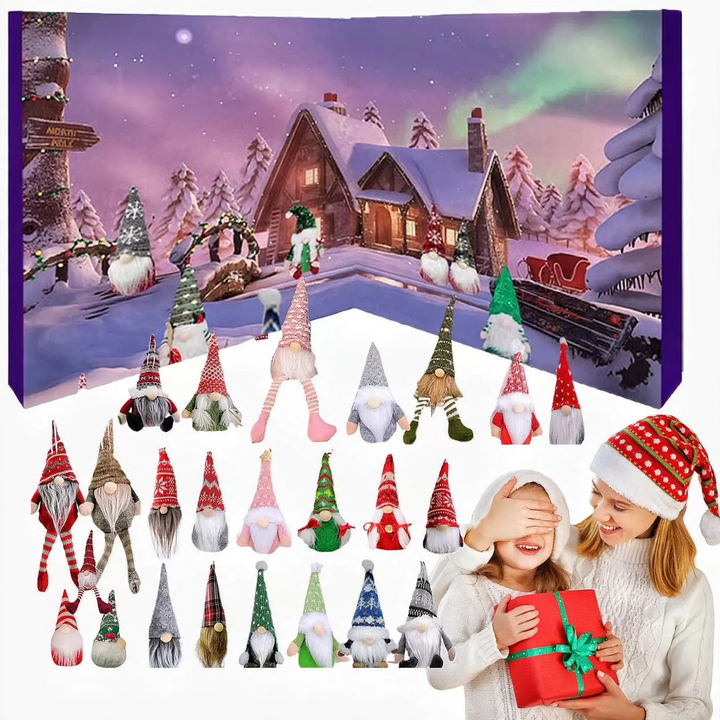 Christmas Advent Calendar with Gnome Figures