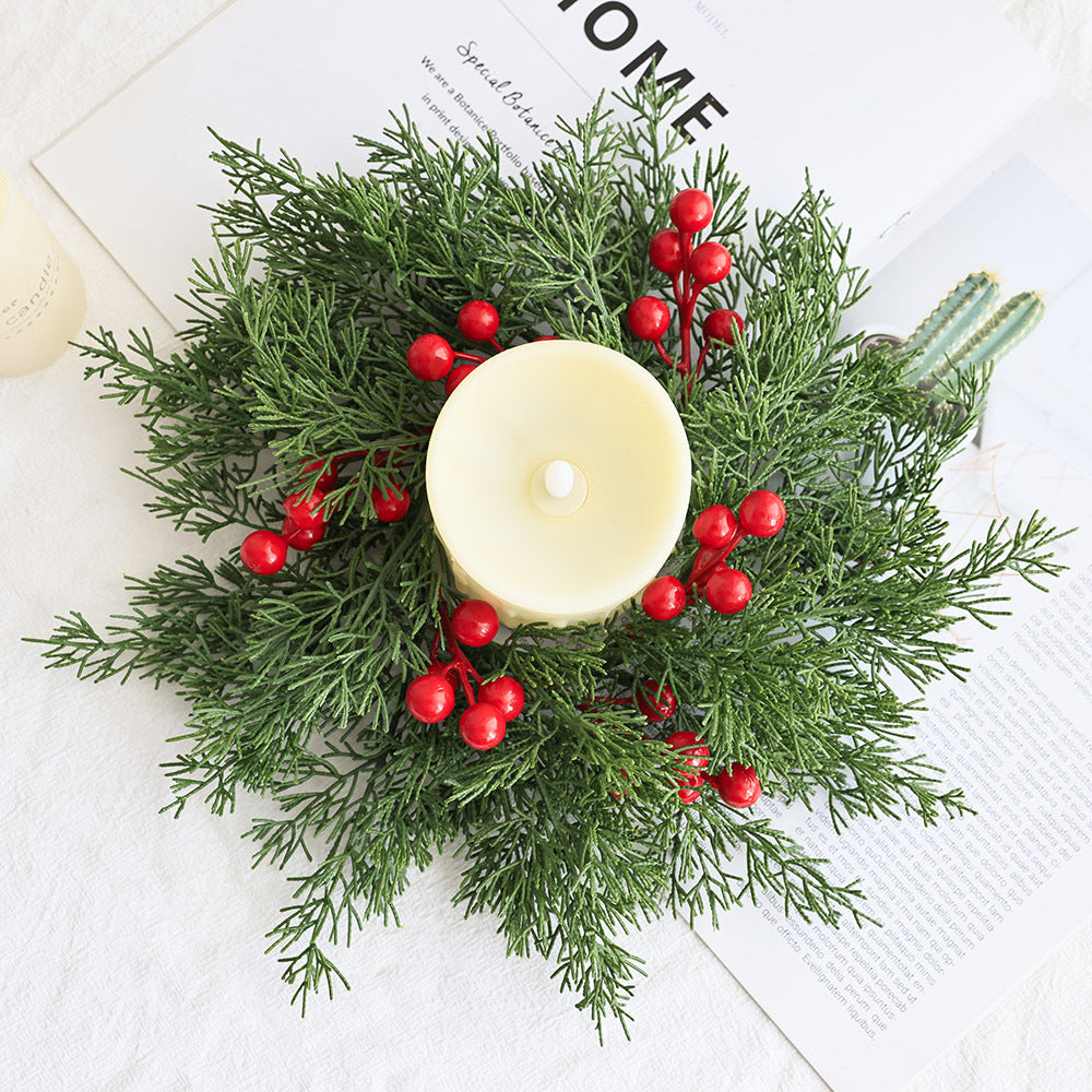 Christmas wreath for candle holder