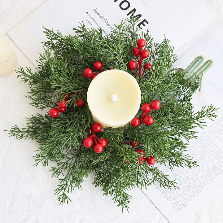Christmas wreath for candle holder