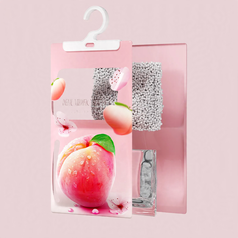 Hanging dehumidifying bag with fragrance