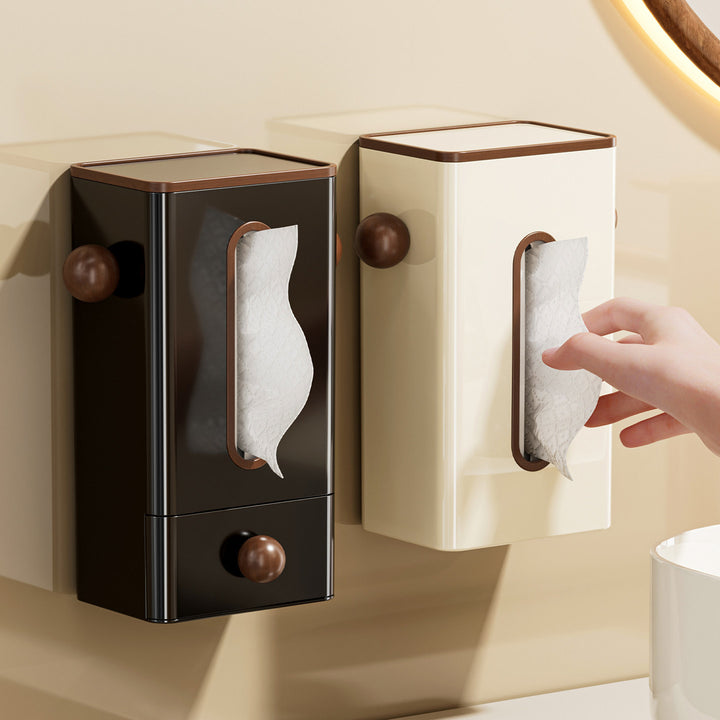Wall-mounted tissue box, plastic