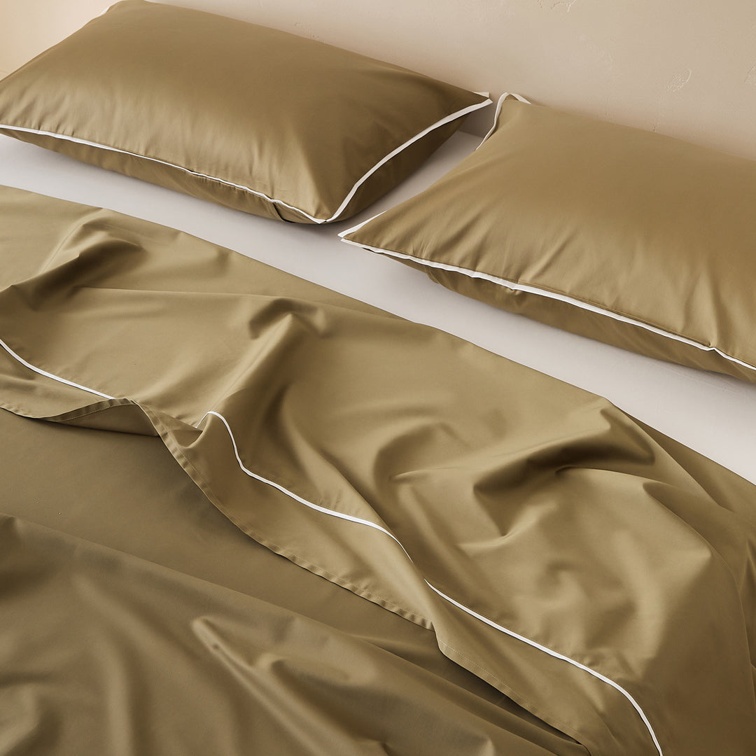 Solid color bed sheet, long staple cotton, satin weave