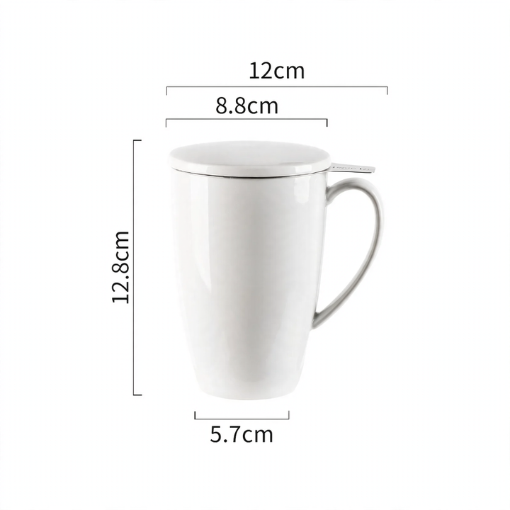 Ceramic coffee mug with tea strainer, 350 ml