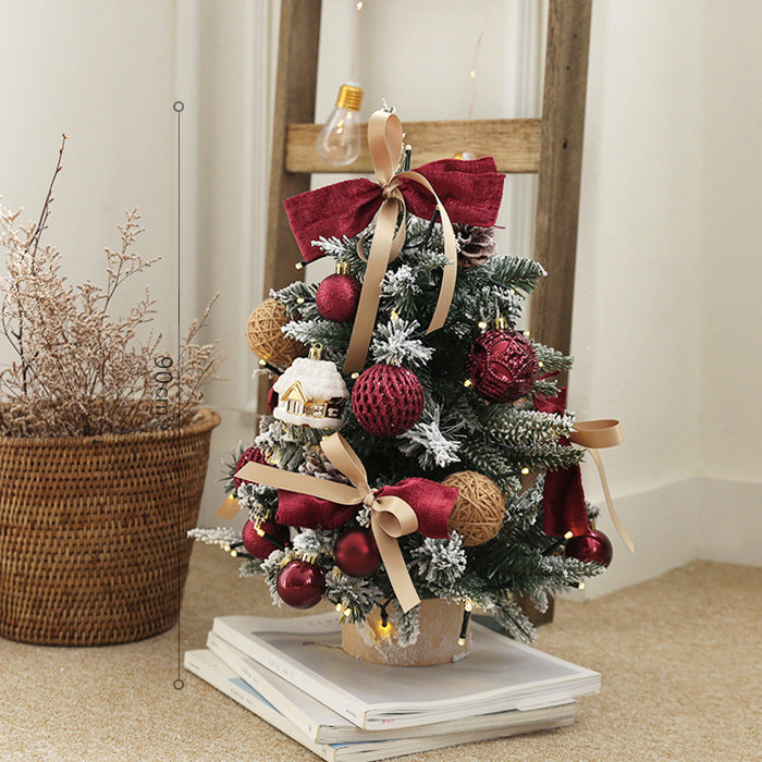 Mini Christmas tree made of PE with lighting and decoration