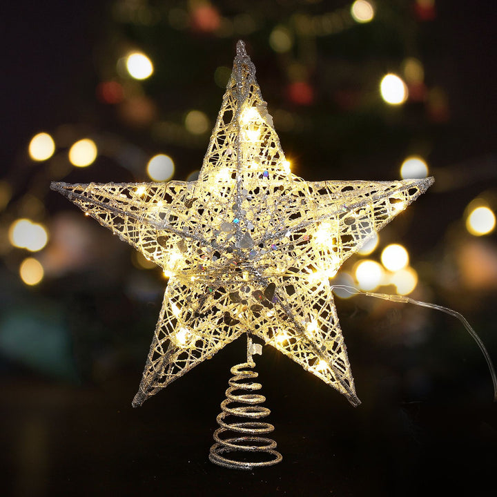 Christmas tree top star with LED light string