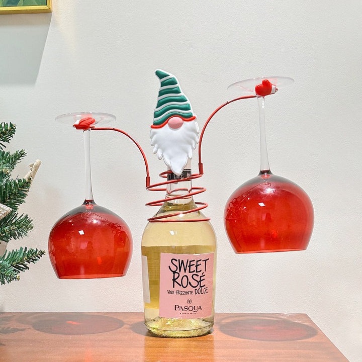 Christmas metal wine bottle holders