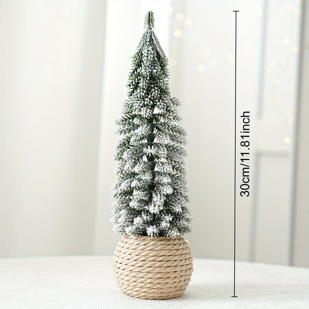 Mini Christmas tree with flocking, PE, table decoration