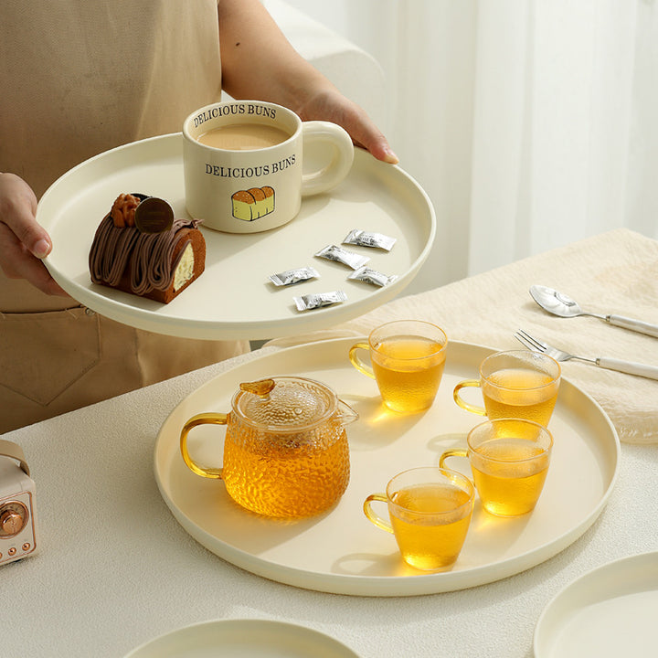 Beef Plastic Tray, Cream and Black
