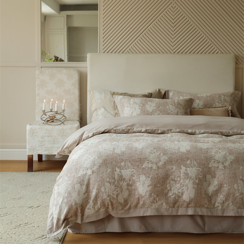Long-staple cotton bed linen, 100, floral pattern