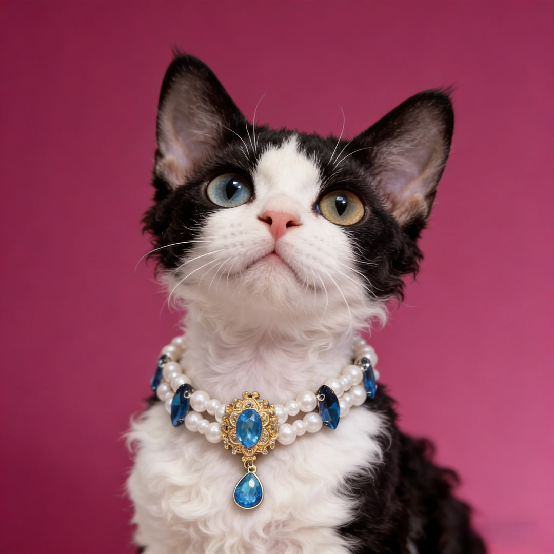 Rhinestone collar for pets, metal
