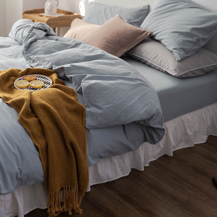 Minimalist Cotton Bedding Set, 4-piece
