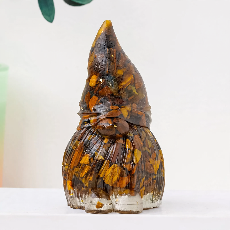 Dwarf figure made of resin with gemstones