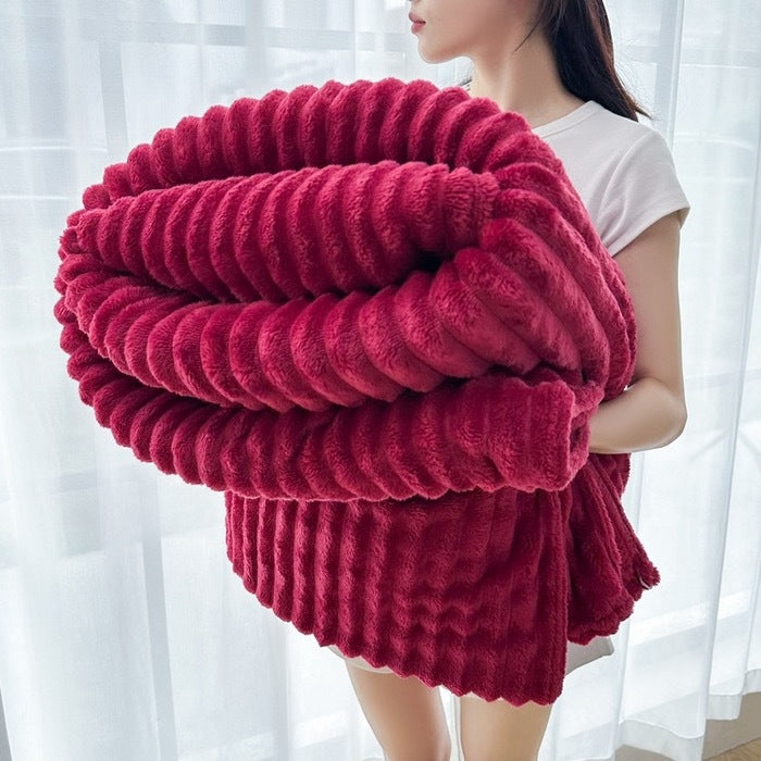 Rabbit fur wool blanket, polyester, Nordic