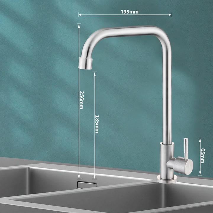 Stainless steel kitchen faucet, mixing or cold water