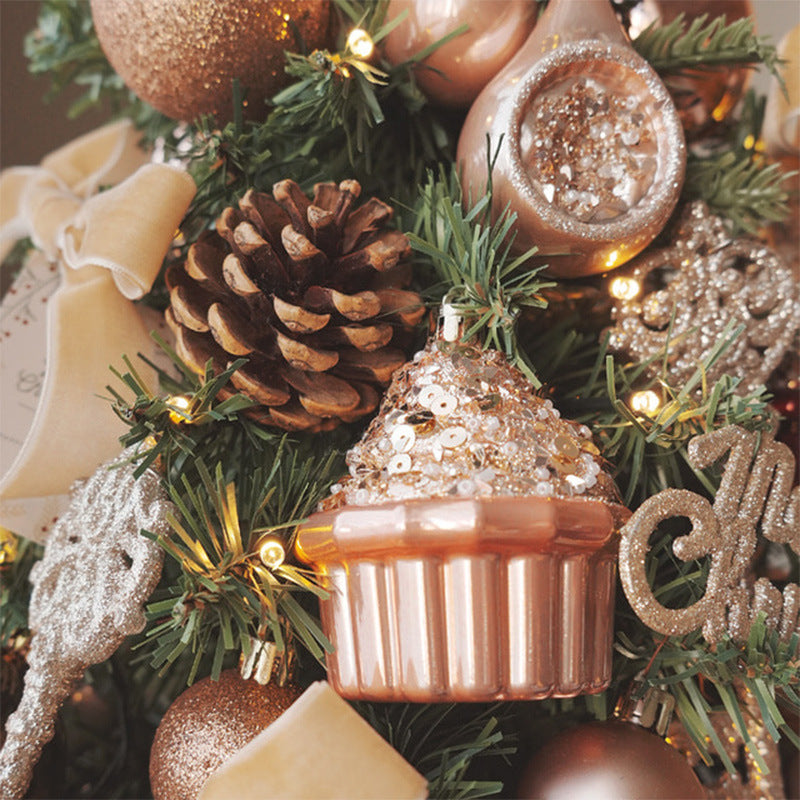 Mini Christmas Tree Set with Reindeer Decor, 45/60 cm