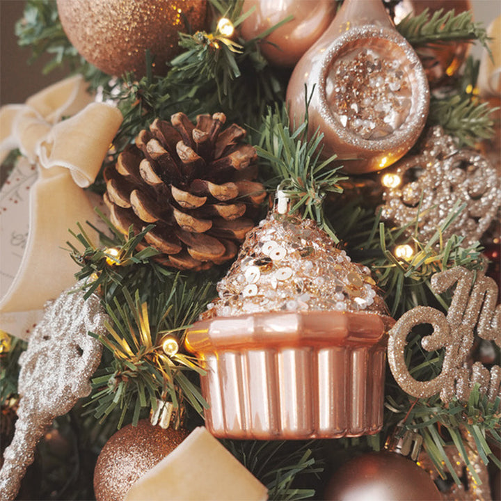 Mini Christmas Tree Set with Reindeer Decor, 45/60 cm