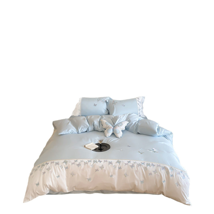 Cotton bedding set with butterfly pattern