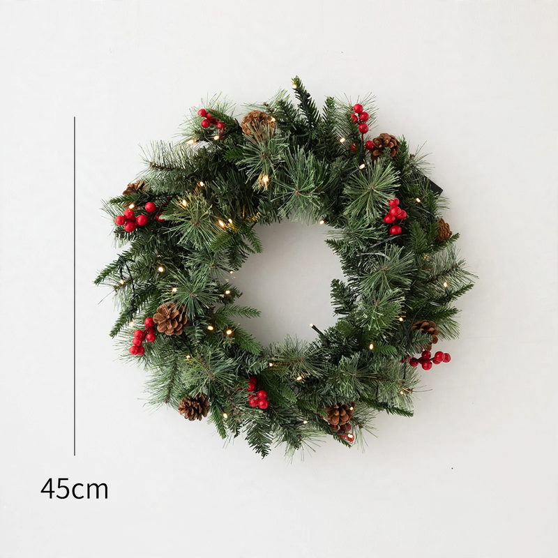 Christmas wreath, 45 cm, with lighting