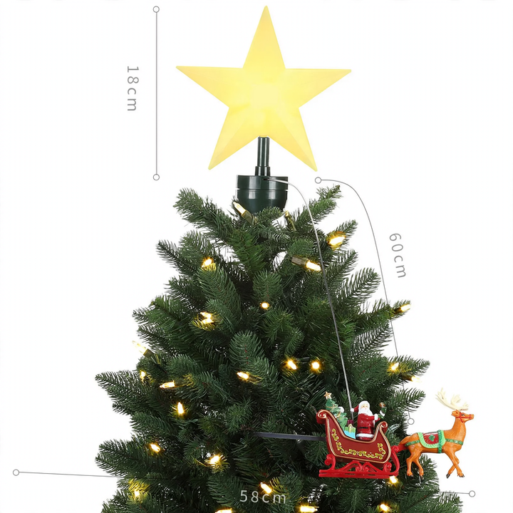 Illuminated and rotating Christmas tree star