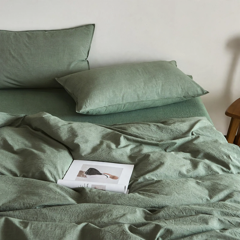 Cotton duvet cover, 100% cotton, water wash finish