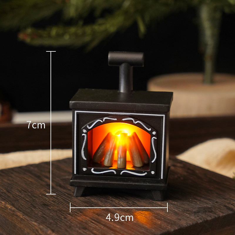 LED fireplace night light in retro style
