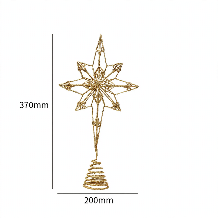Christmas tree top star, eight-pointed, perforated