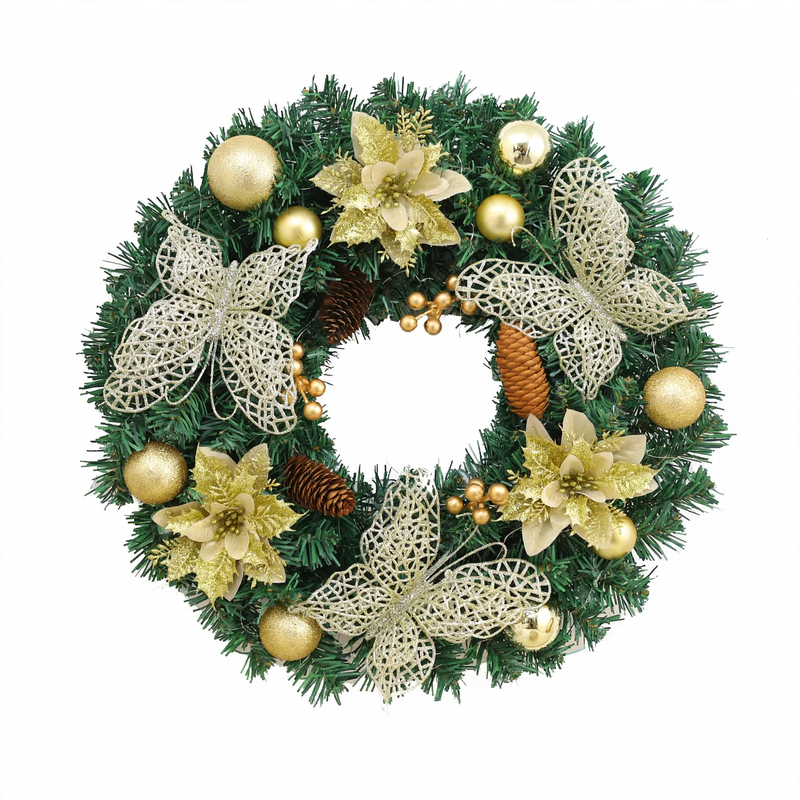 Christmas wreath made of PVC in a modern style