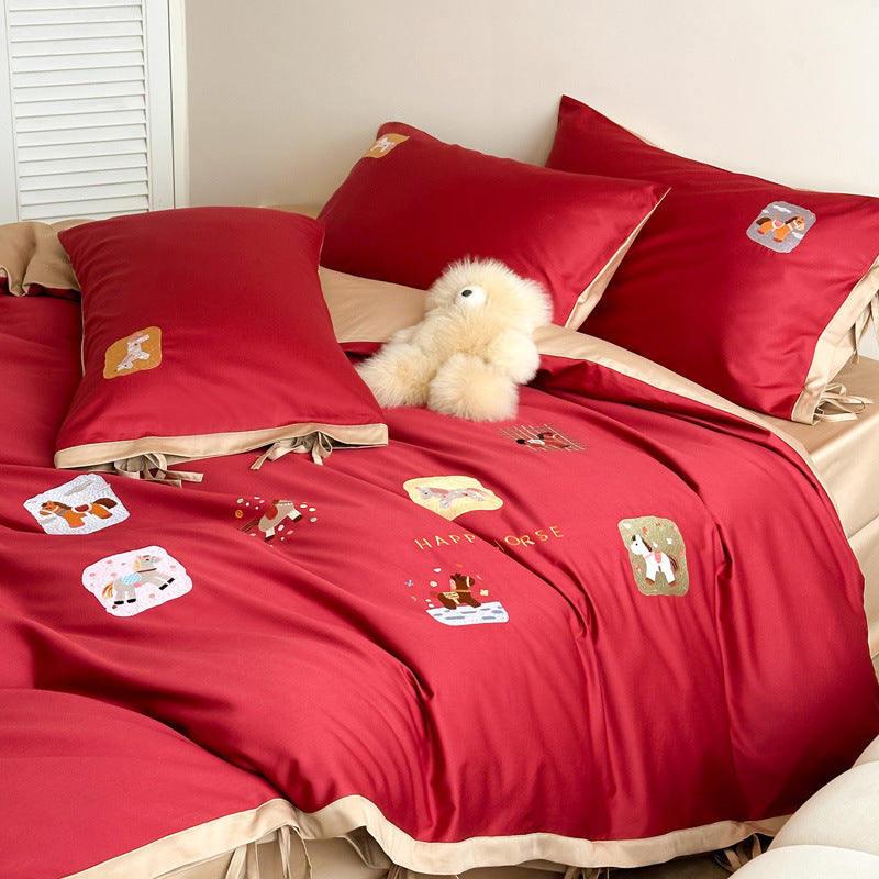 Cotton bedding set, 100S, cartoon pattern