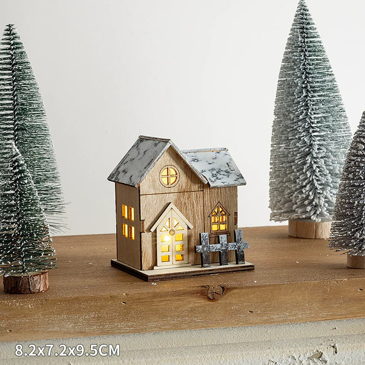 Christmas Wooden Decor Set with Lighting