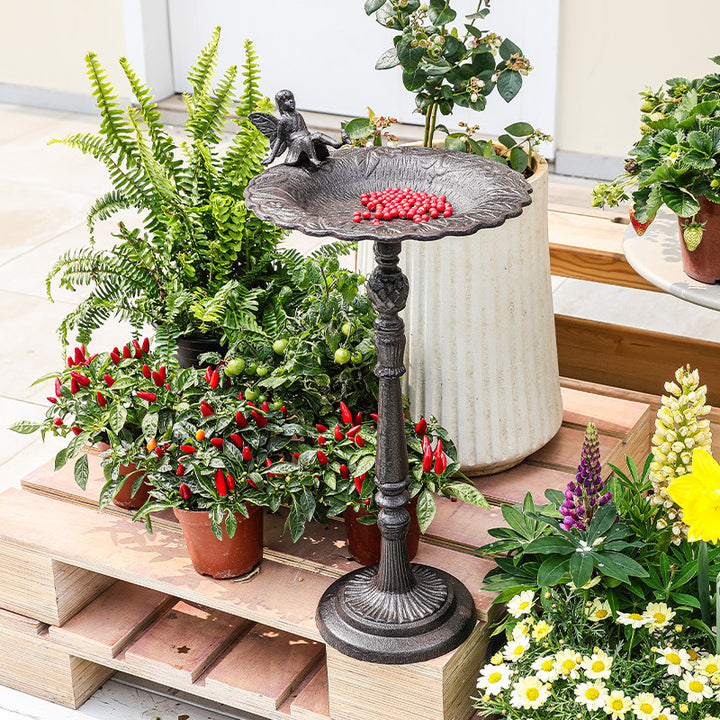 Stand-Birdbath made of metal in vintage style