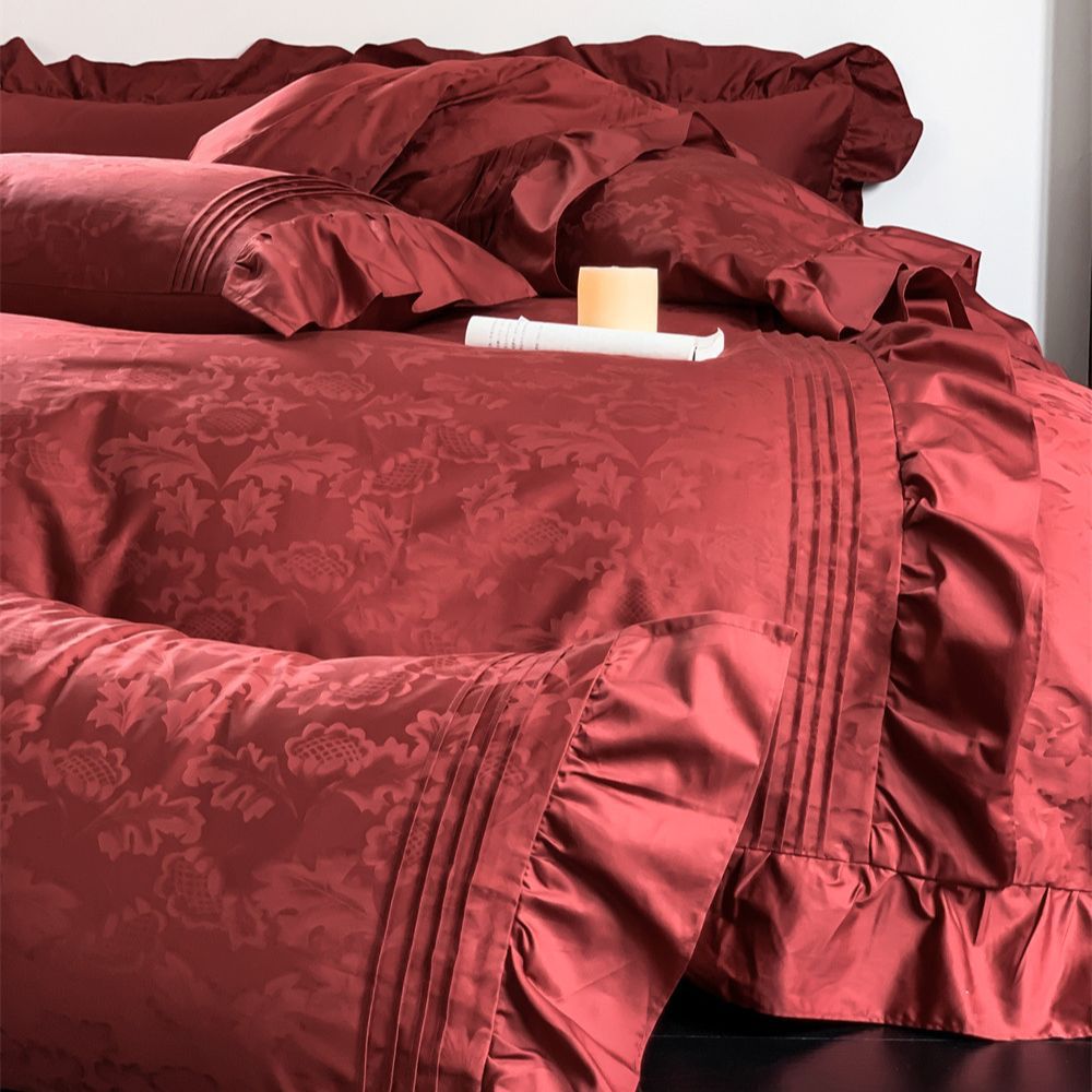 Satin bedding set made from long-staple cotton, geometric