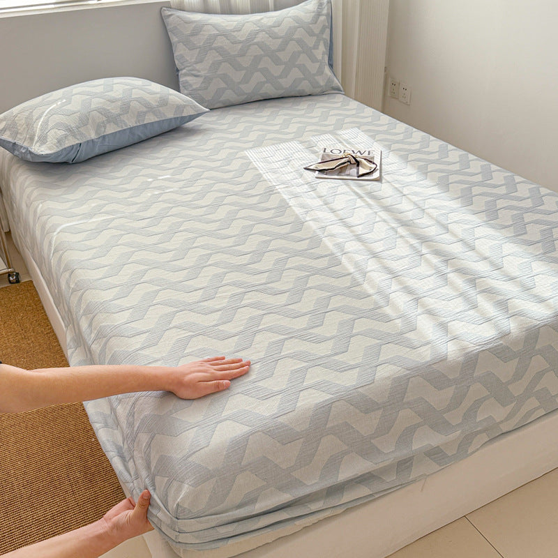 Cotton fitted sheet, 3-ply, protective cover