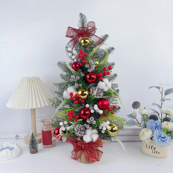 Mini Christmas tree, flocked, for the table, 45 cm