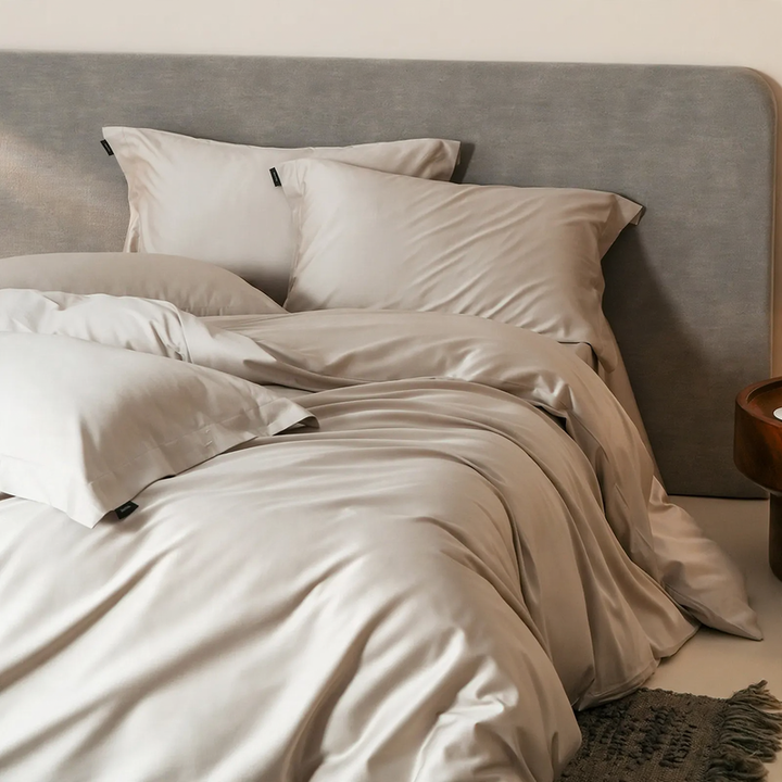 Long-staple cotton bedding, 4-piece, solid color