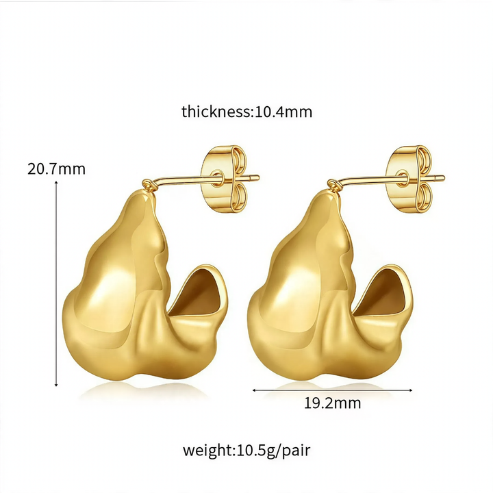 Crescent moon earrings made of stainless steel