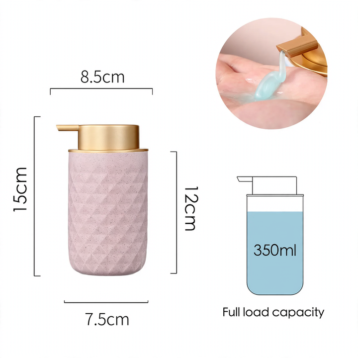 Ceramic soap dispenser with pump