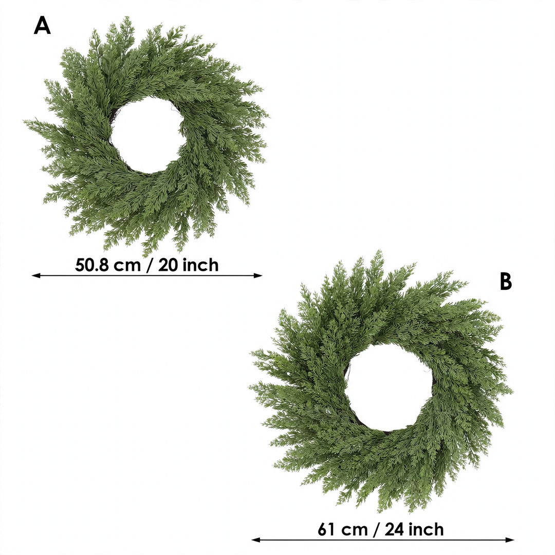 Christmas wreath made of cypress branches and fir needles