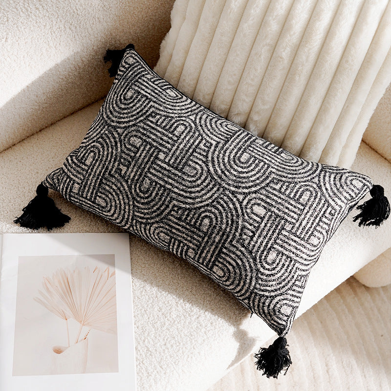 Decorative cushion Jacquard, Cream and Black