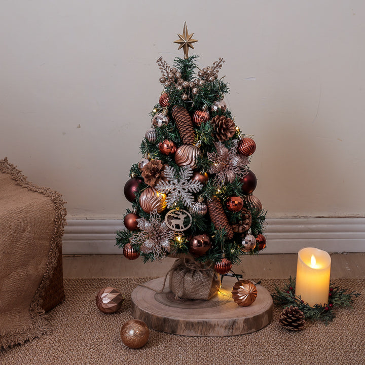 Christmas tree set with LED lighting, 45 cm