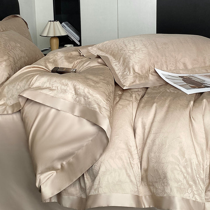 4-piece bedding set, 120 cotton, jacquard weave