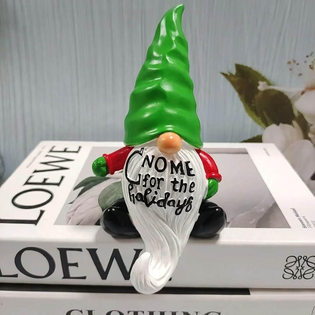 Christmas dwarf with white beard, resin figure